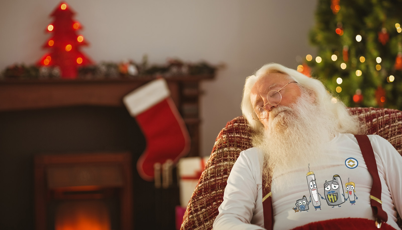 Ein schlafender Weihnachtsmann mit einem Diabetiker Niedersachsen-T-Shirt