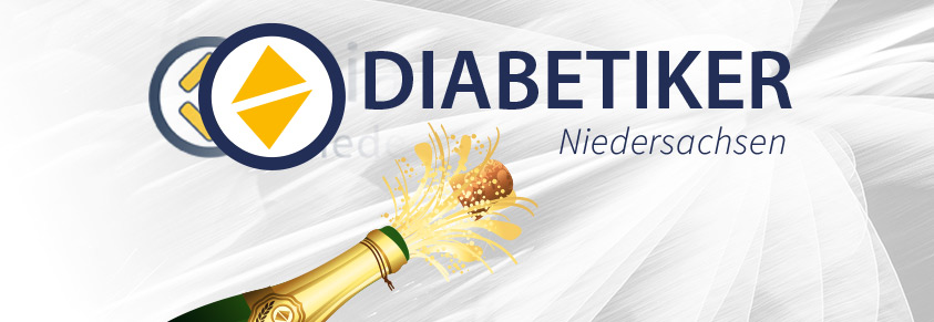 Das Logo der Diabetiker Niedersachsen verändert sich, dazu knallt ein Sektkorken