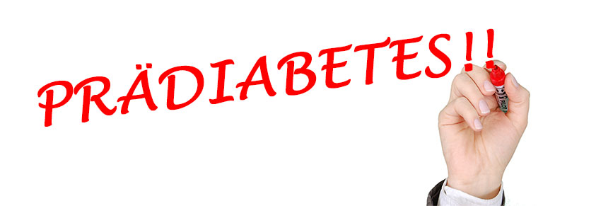 Prädiabetes, handschriftlich in roten Buchstaben geshrieben