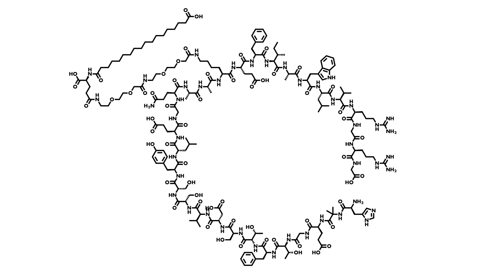Ein komplexes Molekül in vereinfachter Ansicht.